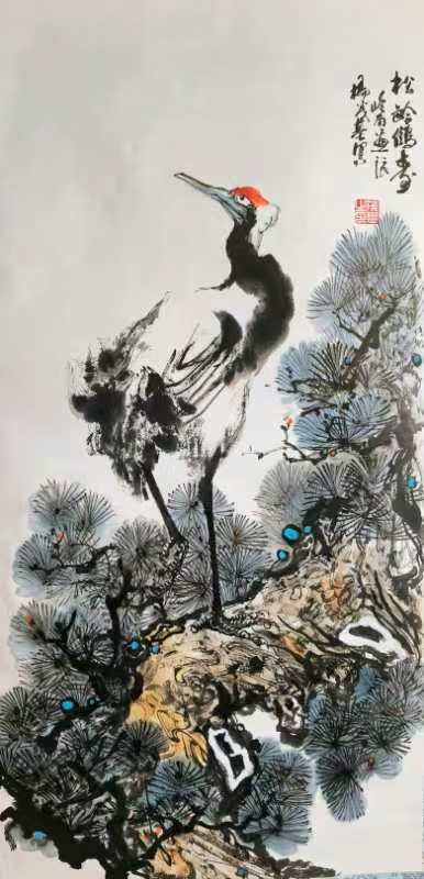 国画松鹤图